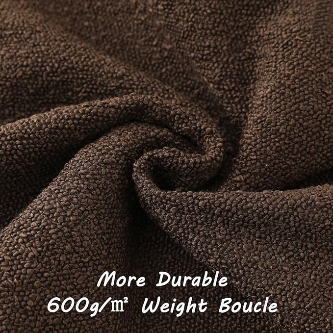 FUTEI Pack of 2 Dark Coffee Decorative Throw Pillow Covers 24x24 Inch Soft Cozy Solid Boucle Textured European Cushion Case,Modern Home Decor for Couch Bed Living Room