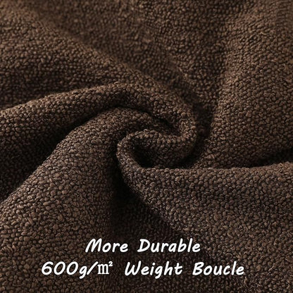 FUTEI Pack of 2 Dark Coffee Decorative Throw Pillow Covers 24x24 Inch Soft Cozy Solid Boucle Textured European Cushion Case,Modern Home Decor for Couch Bed Living Room