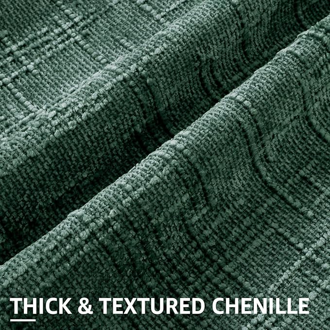 decorUhome Christmas Green Chenille Throw Pillow Covers 26x26 Set of 2 Thick Textured Slubby Couch Pillow Covers Farmhouse Accent Modern Neutral Decorative Pillow Cases for Bed Sofa Living Room