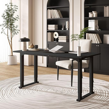 4 Legs Standing Desk, Large 63x28 Inches Electric Adjustable Height Desks with Splice Board, Stand Up DesksHome Office Computer Workstation, Black