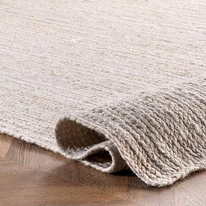 nuLOOM 4x6 Rigo Jute Hand Woven Area Rug, Off White, Solid Farmhouse Design, Natural Fiber, For Bedroom, Living Room, Dining Room, Hallway, Office, Kitchen, Entryway