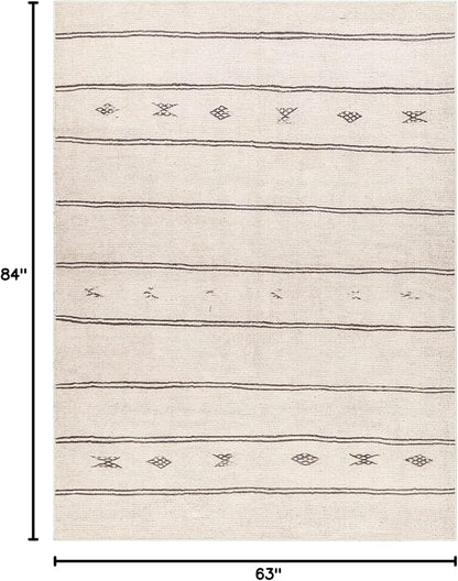 Livabliss x Becki Owens Rivi Moroccan Area Rug , 5'3" x 7', Ivory/Black