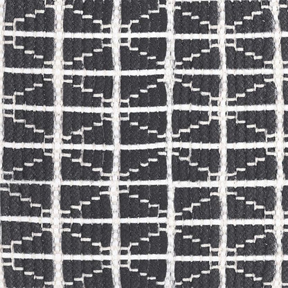 SIMPLIHOME Noreen Boho Square Pouf in Slate Grey and White Handloom Woven Pattern for the Living Room, Bedroom and Kids Room