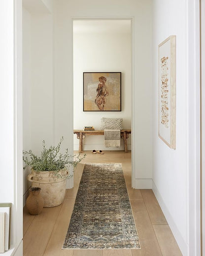 Loloi Amber Lewis Morgan Collection MOG-05 Spice/Lagoon 2'-3" x 9'-6" 38" Thick Runner Rug feat. CloudPile, Neutral, Room Décor, Vintage Inspired, Livingroom, Bedroom, Dining Area