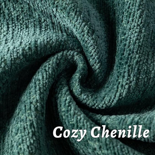 Green Decorative Throw Pillow Covers 12x20 Inch Set of 2 Cozy Soild Chenille Cushion Cases Soft Textured Lumbar Couch Pillows Cover Boho Accent Farmhouse Pillowcases for Sofa Bed