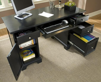 Homestyles Bedford Black Pedestal Desk