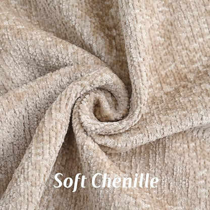 FUTEI Oatmeal Chenille Throw Pillow Covers 12x20 Inch Set of 2,Soft Cozy Bound Edge Design Lumbar Pillow Cases,Home Decor for Couch Bed Living Room