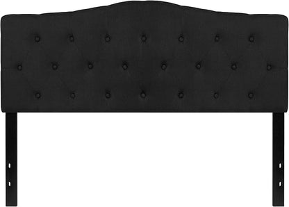 BizChair Tufted Upholstered Queen Size Headboard in Black Fabric