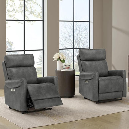 Leather Recliner Chair for Adults Wall Hugger RV Recliner with USB Charging Ports Electric Power Reclining Sofa for Living Room Home Theater Seating Bedroom