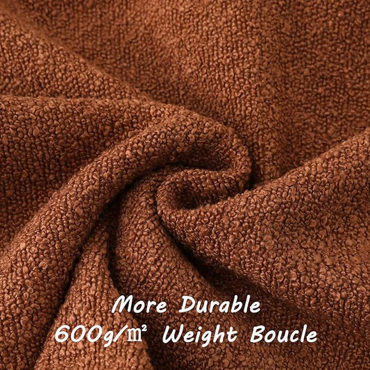 FUTEI Pack of 2 Rust Decorative Throw Pillow Covers 12x20 Inch Soft Cozy Solid Boucle Textured Lumbar Pillow Cases,Modern Home Decor for Couch Bed Living Room