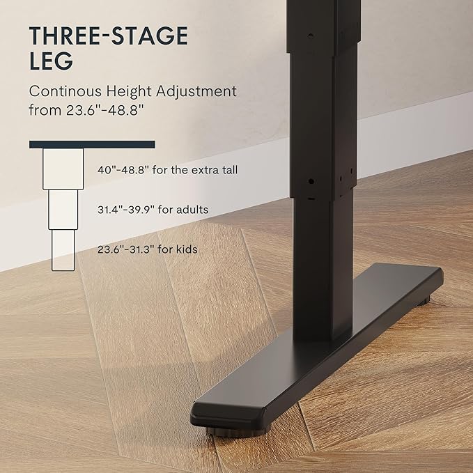 FlexiSpot E6 Solid Wood 3-Stage Dual Motor 71 x 30 Electric Standing Desk, Holds 220 lbs, Adjustable Height w/ Memory Presets, Butcher Block Rubberwood Desktop & Black Frame, Ships in 2 Boxes