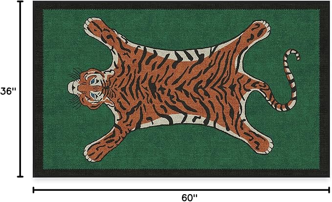 RUGGABLE x Jonathan Adler Washable Modern Area Rug – Tiger Emerald 3x5, Stain-Resistant, Non-Slip – Small Machine Washable Rugs for Living Room, Bedroom, Hallway, Entryway & Office–with Standard Pad