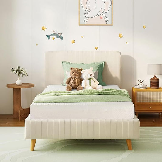 Twin Mattress 5 Inch Green Tea Memory Foam Mattress for Cool Sleep & Pressure Relief, Medium Firm Feel, Fiberglass Free, Bed in a Box, Removable Washable Cover, CertiPUR-US Certified