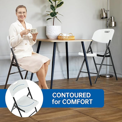 40 Pack Thicker 800 LBS White Folding Chairs, Commercial Grade Folding Chair, Foldable Chairs for Events