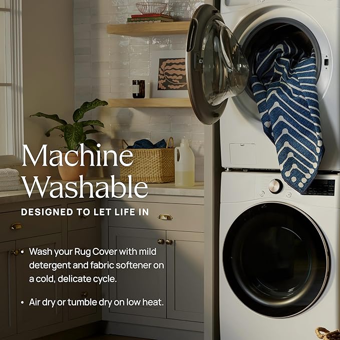 RUGGABLE x Jonathan Adler Machine Washable Modern Area Rug – Labyrinth Fern Green 8x10, Stain-Resistant, Non-Slip – Large Rugs for Living Room, Bedroom, Hallway, Entryway & Office–with Standard Pad