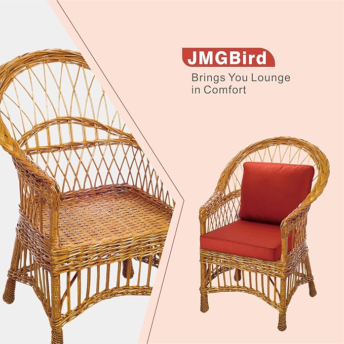 JMGBird Outdoor Chair Cushion Tufted Pillow, Deep Seat Chair Cushion Set 22"x22" Outdoor Cushions for Patio Furniture