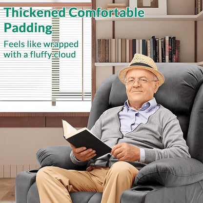 VIVIJASON Tall Man Dual Motor Power Lift Recliner Chair with Extended Footrest, Oversized Lay Flat Sleeper Electric Recliner W/Heat & Massage, Lumbar Pillow, USB & Type-C Ports, Infinite Position