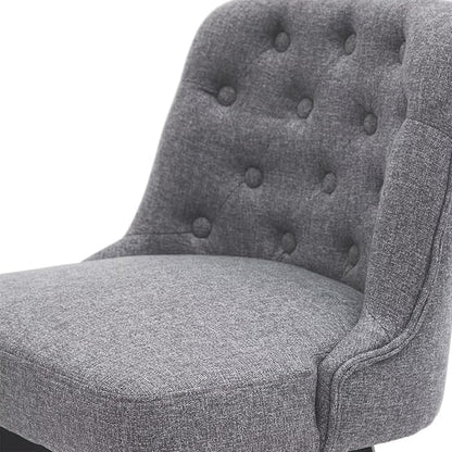 MINCETA Bar Stools Set of 4, 26 Inch Upholstered Barstools with Low Tufted Back and Footrest, Swivel Counter Height Barstools for Kitchen Island Home Bar Performance Fabric Gray
