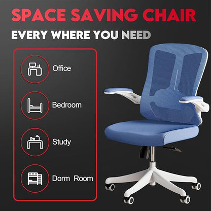 Ergonomic Office Chair - 400LB Comfy Desk Chairs with Adjustable Headrest and Lumbar Back Support, Mesh Computer Chairs with Wheels and Arms for Home Office, Study, Bedroom and Dorm (03blue)