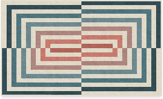 RUGGABLE x Jonathan Adler Washable Modern Area Rug – Op Art Teal 3x5, Stain-Resistant, Non-Slip – Small Machine Washable Rugs for Living Room, Bedroom, Hallway, Entryway & Office–with Cushioned Pad