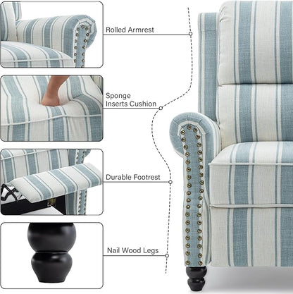 Recliner Chair, Modern Pushback Armchair with Adjustable Backrest & Footrest for Bedroom, Living Room