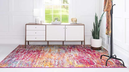 Unique Loom Trellis Frieze Collection Area Rug - Geometric (9' x 12', Multi/ Ivory)