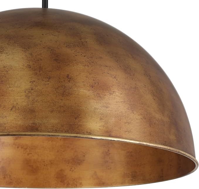 Possini Euro Design Julian 24" Rustic Industrial Pendant Ceiling Light Fixture Dining Room Over Table Kitchen Island Foyer Dome Hanging 4-Light Brown Bronze Finish Hallway Entryway Living Room