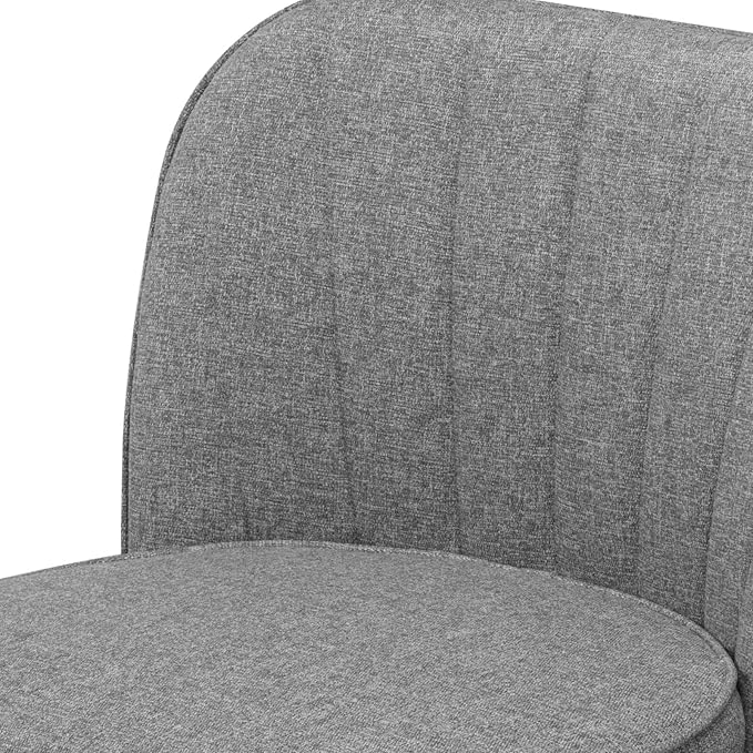 MINCETA Bar Stools Set of 2, 26 Inch Upholstered Barstools with Backrest and Footrest, Swivel Counter Height Barstools for Kitchen Island Home Bar Gray