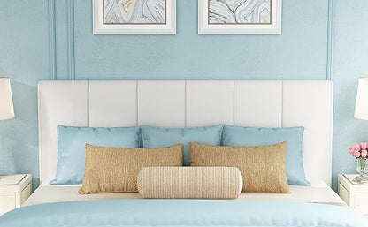 Yongchuang White Headboard King Size Upholstered Faux Leather Headboards King Bed Headboard Adjustable Height Head Board Panels