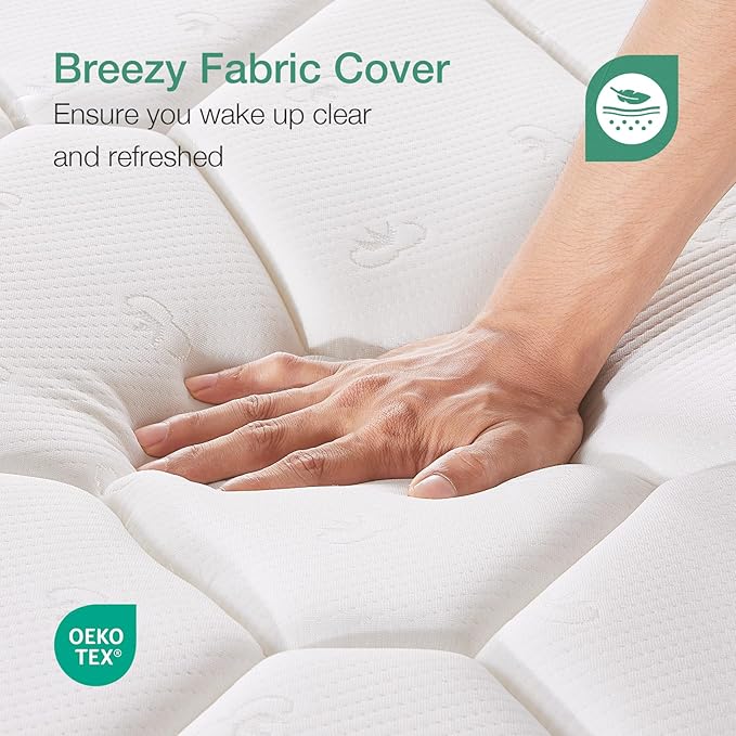 Novilla Full Mattress 6 inch,Bonnell Spring Hybrid Mattress for Spine Support & Cooling Comfort - Adaptive Foam Layer with Medium Firm - CertiPUR-US Certified for Youth/Guest Rooms