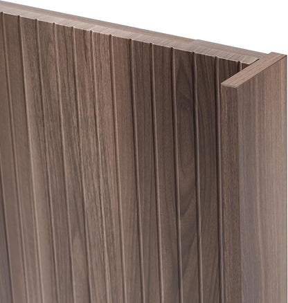 KEIKI Wooden King Size Headboard Only, 80.2" Wide Farmhouse Headboards with Wall Mounted Fluted Panel & Wingback for Bedroom, Walnut Brown