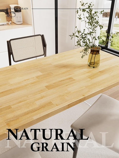 8FT Butcher Block Countertop Birch Solid Wood - 98" x 25" Table Top Butcher Block Cutting Board for Kitchen Island Cart Living Dining Office Desk Washer Dryer Countertop Replacement Unfinished 1.5" Th