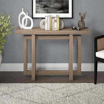 Henn&Hart 44'' Wooden Rectangular Console Table Entryway Table, Sofa Table for Entryway, Living Room, Couch, Hallway, or Office, Antiqued Gray Oak