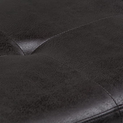 SIMPLIHOME Lacey 41 inch Wide Contemporary Rectangle Tufted Ottoman Bench in Distressed Black Vegan Faux Leather, Assembled, For the Living Room and Bedroom
