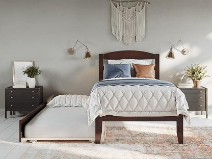 AFI, Warren Twin Platform Bed with Twin Trundle, Walnut