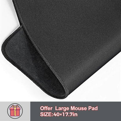 Electric Adjustable Standing Desk with Wheels, 63'' x 24''Sit Stand Desk with Dual Crossbeam and Mouse Pad, 27''-46'' Lifting Range Computer Table with Ergonomic Arc Desktop (Oak Arc)