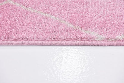 Unique Loom Trellis Frieze Collection Area Rug - Geometric (8' x 10', Light Pink/ Ivory)