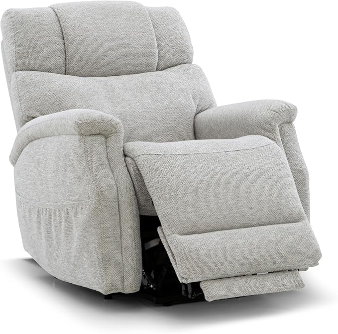 Power Lift Recliner Chair for Elderly - Electric Powered Recliner with Zero Gravity, 360 lbs Capacity, Extended Leg Support, USB, Supportive Design for Seniors, Light Gray
