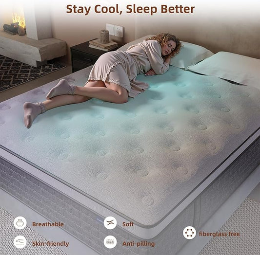 Mattress Twin Size, Medium Firm Mattress with Extra Lumbar & Shoulder Support, 12 Inch Hybrid Mattresses with Gel Memory Foam Pain Relief - Fiberglass Free - No Odor - 365 Night Trial