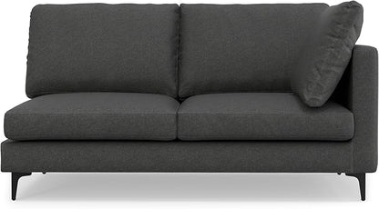 SIMPLIHOME Ava Corner Sectional Sofa in 100% Recycled Polyester Tightly Woven Performance Fabric, Pebble Grey, 102-inches Wide, Handcrafted Mid-Century Modern Style L-Shaped Couch for Living Room