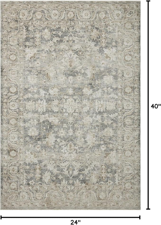 Loloi Amber Lewis Honora Collection HON-02 Slate/Beige 2'-0" x 3'-4" Accent Rug