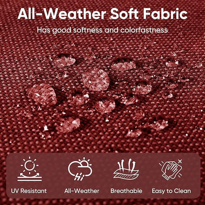 9-Piece Outdoor Patio Cushion Set - Fade & Water Resistant with Removable Olefin Cover, 22x24x4 Inch Memory Foam Cushions for Wicker Sectional Sofa – Red/Buckle