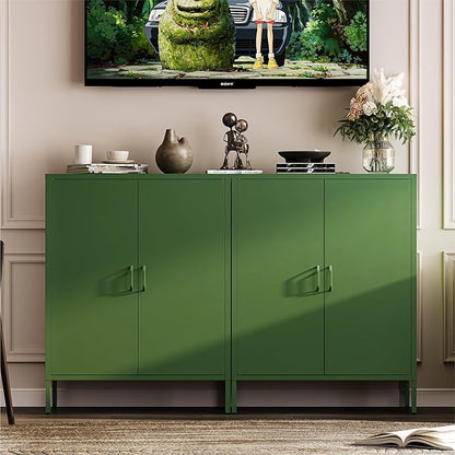 Metal Storage Cabinet with 2 Adjustable Shelves & 2 Doors