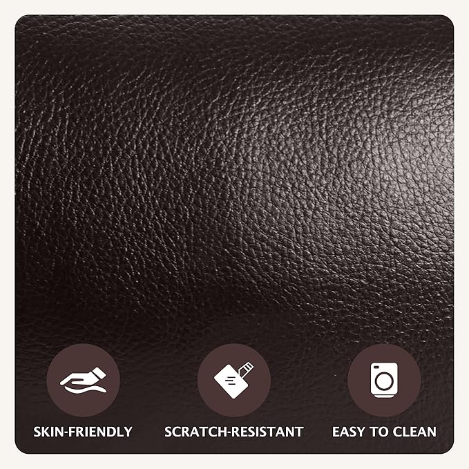 Oversized Swivel Rocker Recliner Sofa Chair with Heat and Massage, 360 Degree Swivel Single Sofa with Cup Holders and USB Port, Big Recliner Chair for Living Room(Leather, Chocolate Brown)