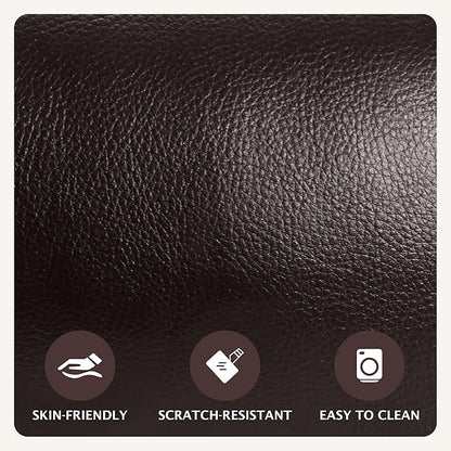 Oversized Swivel Rocker Recliner Sofa Chair with Heat and Massage, 360 Degree Swivel Single Sofa with Cup Holders and USB Port, Big Recliner Chair for Living Room(Leather, Chocolate Brown)