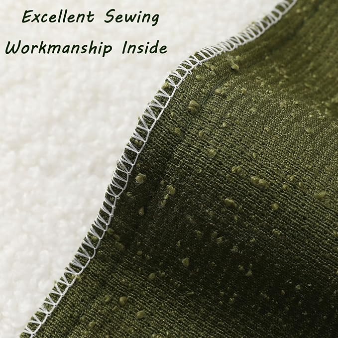 FUTEI Pack of 2 Moss Green Decorative Throw Pillow Covers 12x20 Inch Soft Cozy Solid Boucle Textured Lumbar Pillow Cases,Modern Home Decor for Couch Bed Living Room