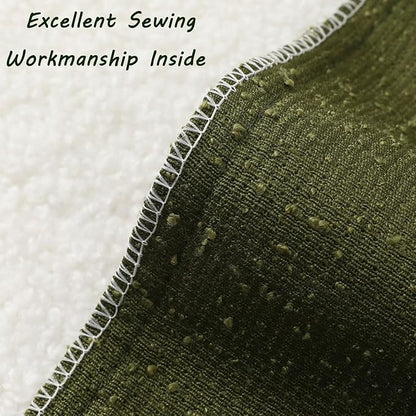 FUTEI Pack of 2 Moss Green Decorative Throw Pillow Covers 24x24 Inch Soft Cozy Solid Boucle Textured European Cushion Case,Modern Home Decor for Couch Bed Living Room