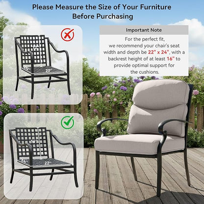 9-Piece Outdoor Patio Cushion Set - Fade & Water Resistant with Removable Olefin Cover, 22x24x4 Inch Memory Foam Cushions for Wicker Sectional Sofa – Beige/Crescent