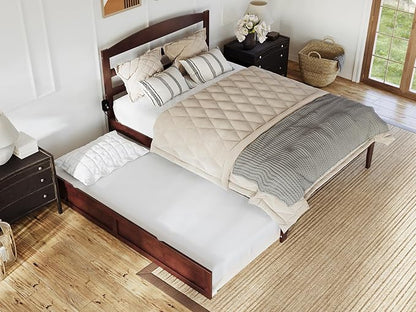 AFI, Warren Queen Platform Bed with Twin XL Trundle, Walnut