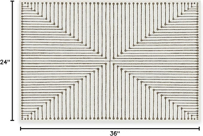 RUGGABLE x Jonathan Adler Machine Washable Modern Area Rug – Inkdrop Camel & Ivory 2x3, Stain-Resistant, Non-Slip – Small Rugs for Living Room, Bedroom, Hallway, Entryway & Bathroom–with Standard Pad